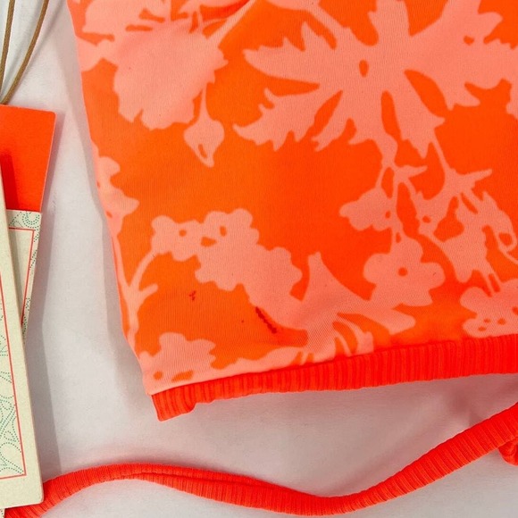 MAAJI Danzel Bikini Top Womens Small Orange Floral Tangerine Print Reversible - Picture 11 of 11